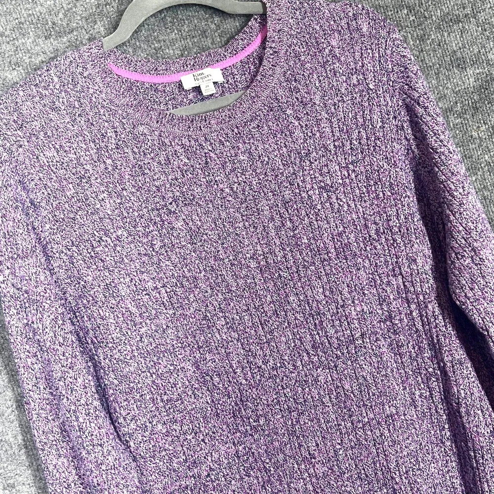 Kim Rogers Tunic Sweater Womens 2X Pink Cotton Cable Knit Pullover Casual Comfy